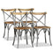 Swen Studio -  Dining Chairs 4 pcs Solid Mango Wood and Steel Cross Back